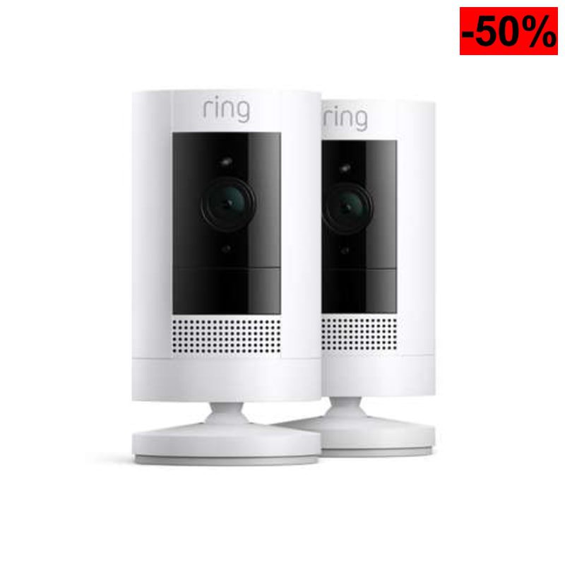 PACK 2 CÁMARAS | Ring Cámara exterior con batería (Stick Up Cam) | Cámara de vigilancia wifi HD para tu domicilio - oferta Amazon