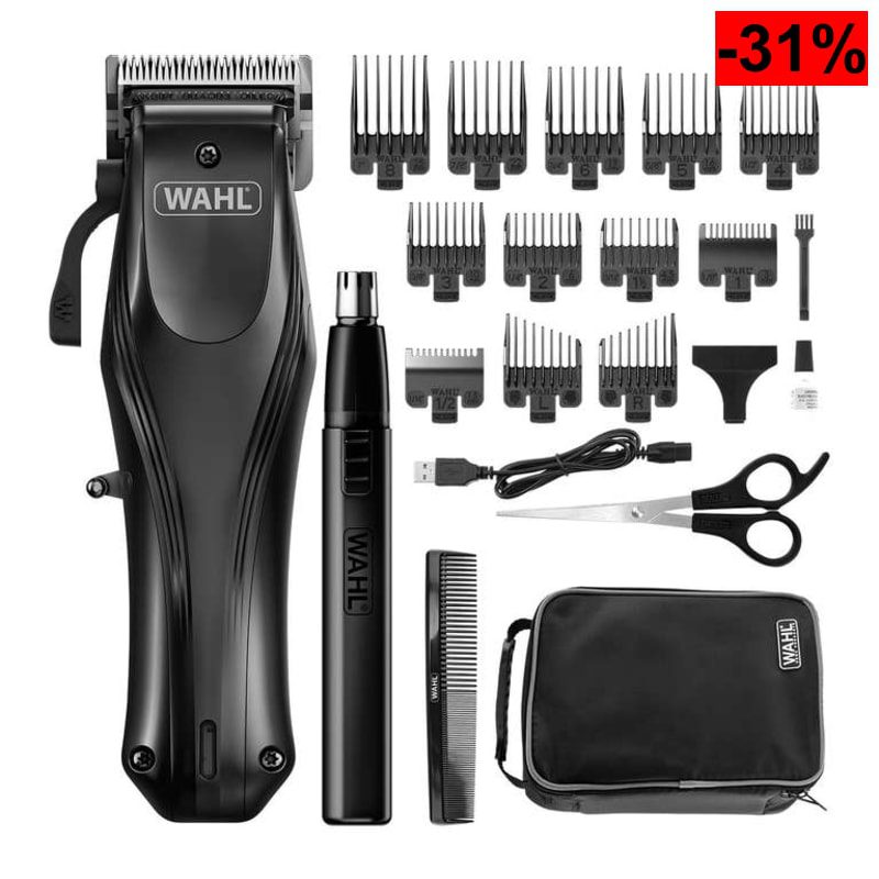 Wahl Rapid Clip Cortapelos Inalámbrico con Recortador de Nariz y Orejas