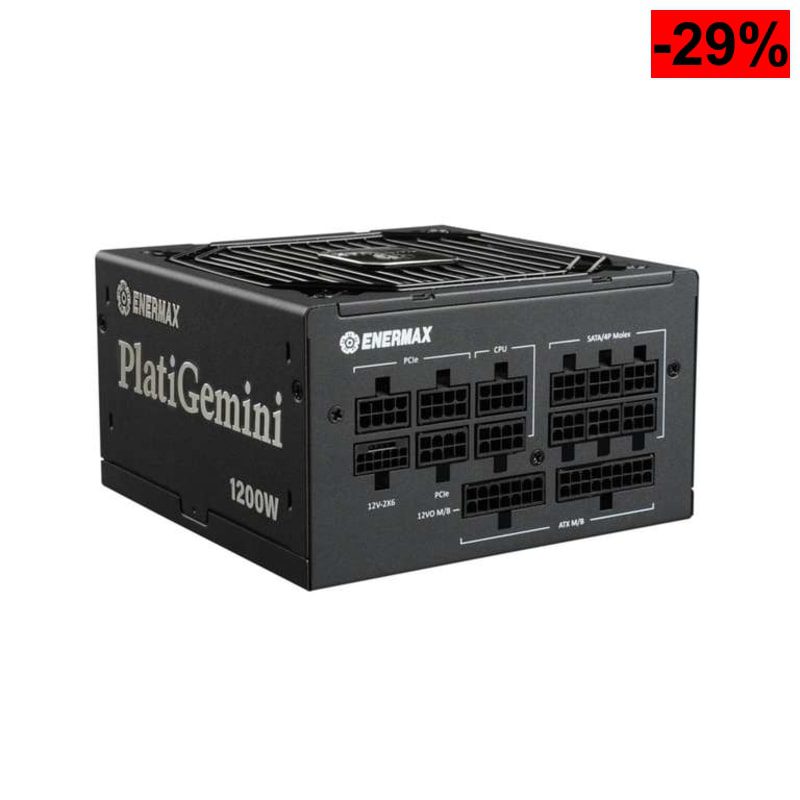 Fuente de alimentación modular híbrida ENERMAX PlatiGemini ATX 3.1 & ATX12VO 1200W 80PLUS Platinum - oferta Amazon
