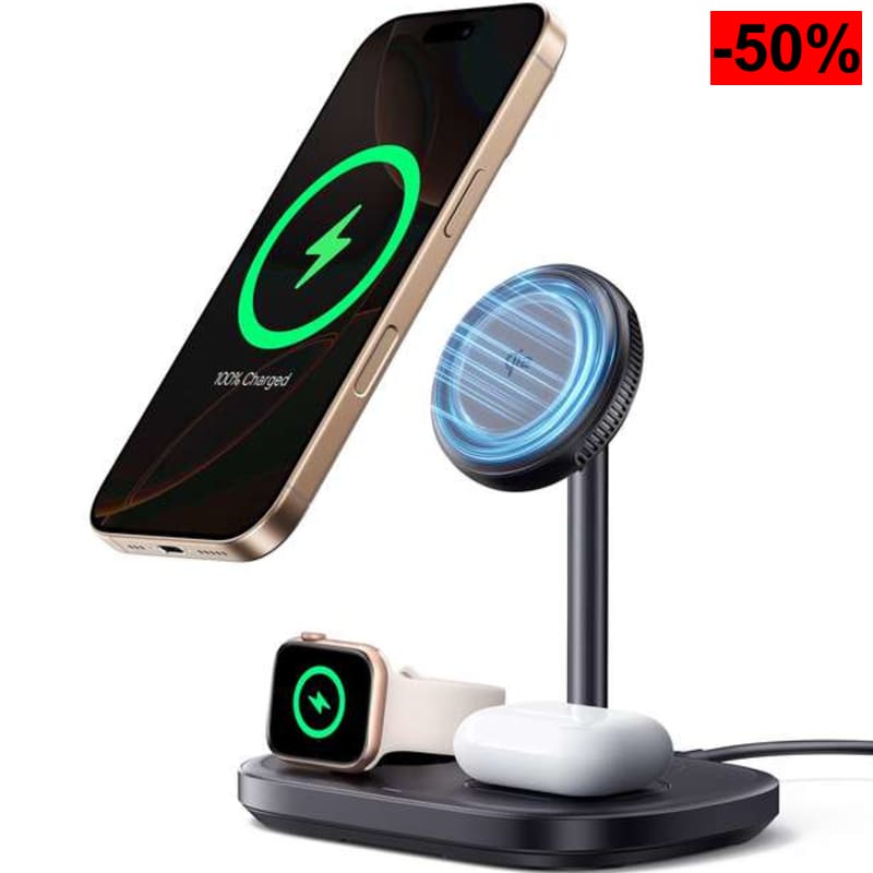 Baseus EnerFill Cargador Inalámbrico 3 en 1 con Enfriamiento Tec - oferta Amazon