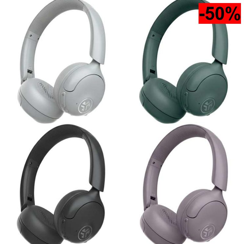 JLab Go Lux ANC Auriculares Bluetooth - Cancelación Ruido, Cancelación Activa de Ruido, Micrófono, 70h+ - oferta Amazon