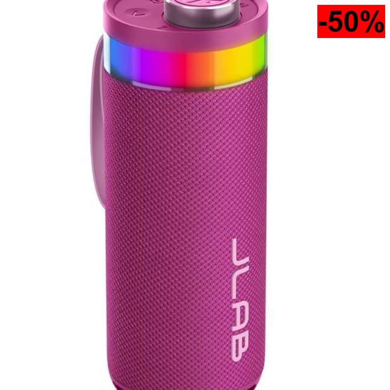 JLab Go Party Altavoz Bluetooth Portátil – Hasta 16 h de Autonomía, IPX4, Bluetooth, Color Mora - oferta Amazon