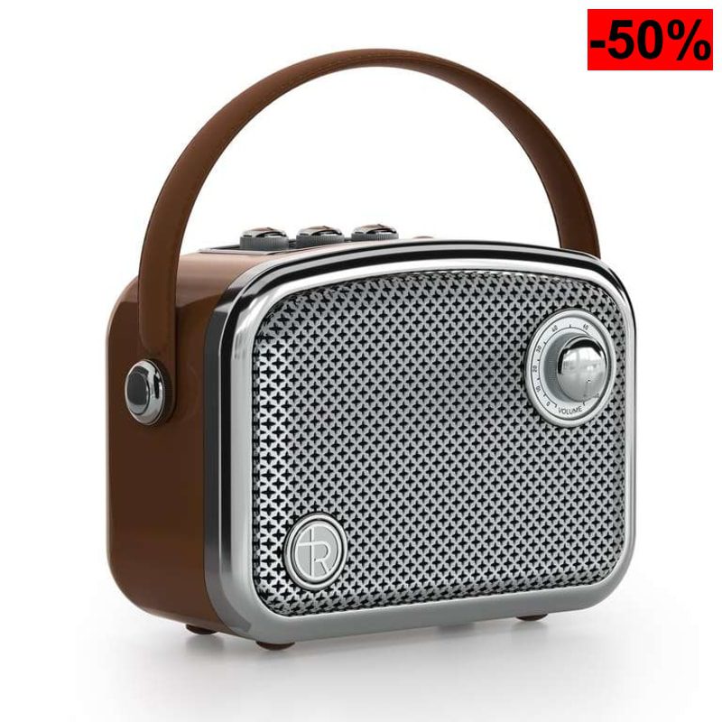 Altavoz Bluetooth Vintage TOMPROAD – Diseño Retro, Compacto y Marrón - oferta Amazon