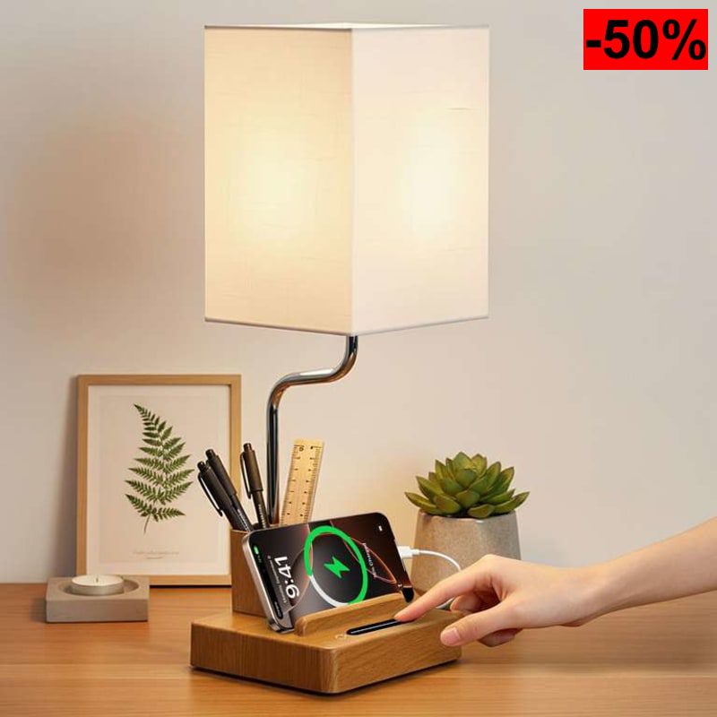 Lámpara de mesa inalámbrica OUTON con portalápices - oferta Amazon