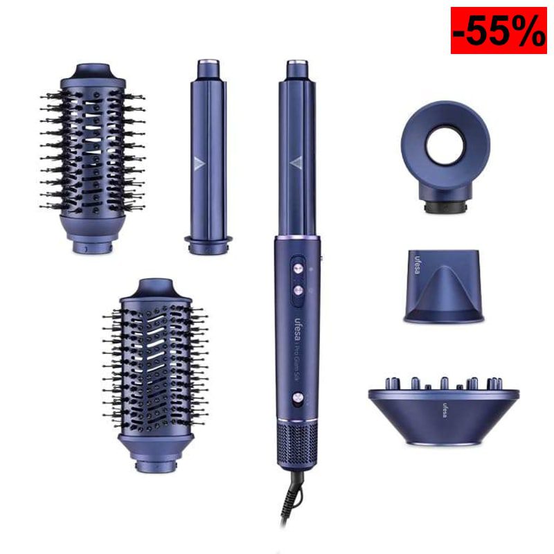 Ufesa Moldeador de Cabello Pro Glam Silk 6 en 1 con Motor Digital Brushless - oferta Amazon