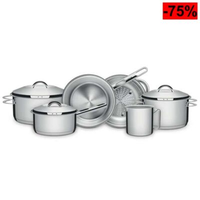 Batería de Cocina Solar de Acero Inoxidable con Tapas y Fondo Tripl…
