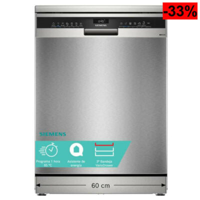 Siemens - Lavavajillas de libre instalación, iQ300, 60 cm, Home Con…