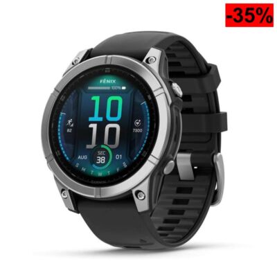 Garmin fēnix E, 47mm, Reloj GPS Multideporte, Acero Plateado