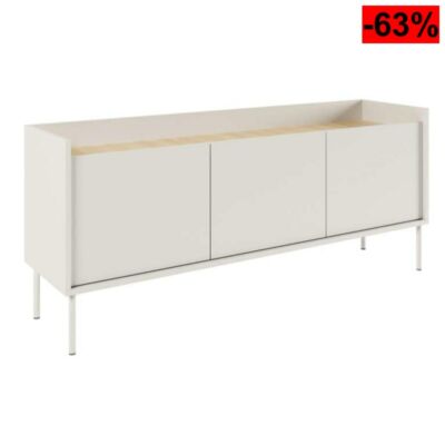 Mueble TV de Tres Puertas 140 cm Blanco/Roble Lindberg