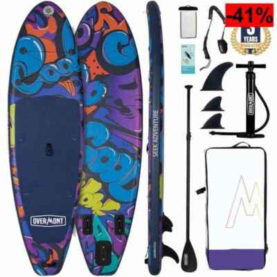Overmont Tabla Paddle Surf Hinchable para Adultos 323×84×15 cm