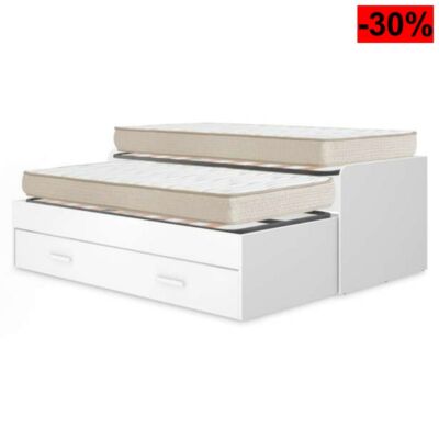 DEKIT - Pack Ahorro Juvenil Cama Nido Pema, 2 Somieres Lama Ancha c…