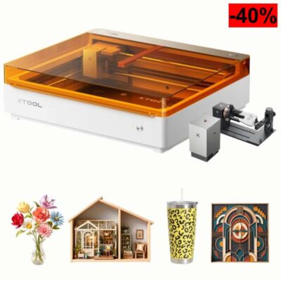 XTool M2 Grabadora Láser 10W con Impresora CMYK y Accesorio Rotativ…