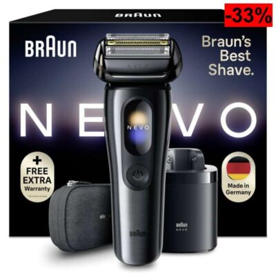 Braun NEVO Afeitadora eléctrica NEVO11015C con centro de limpieza N…