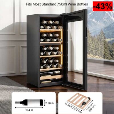 VEVOR Vinoteca Capacidad de 32 Botellas con Refrigeración de Doble…