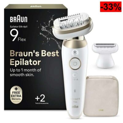 Braun Silk·épil 9 Flex SkinSpa Depiladora Eléctrica Mujer