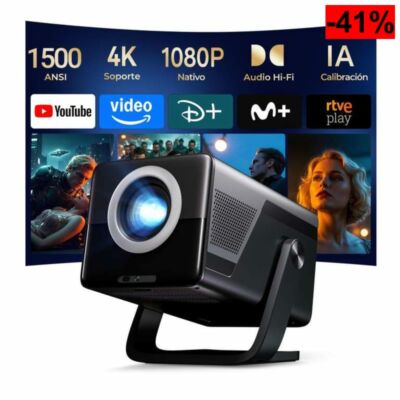[1500 ANSI] Proyector Inteligente 1080P Nativo - Soporte 4K, Androi…